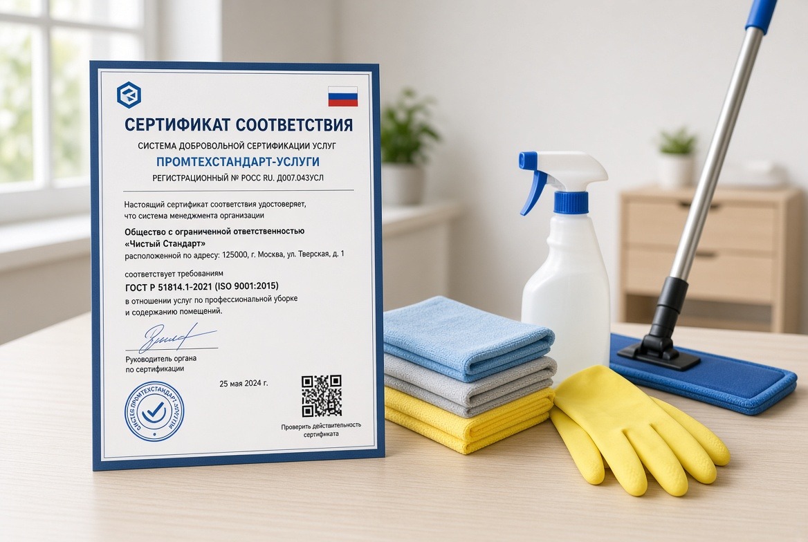 Сертификат на клининговые услуги по ГОСТ Р 51870