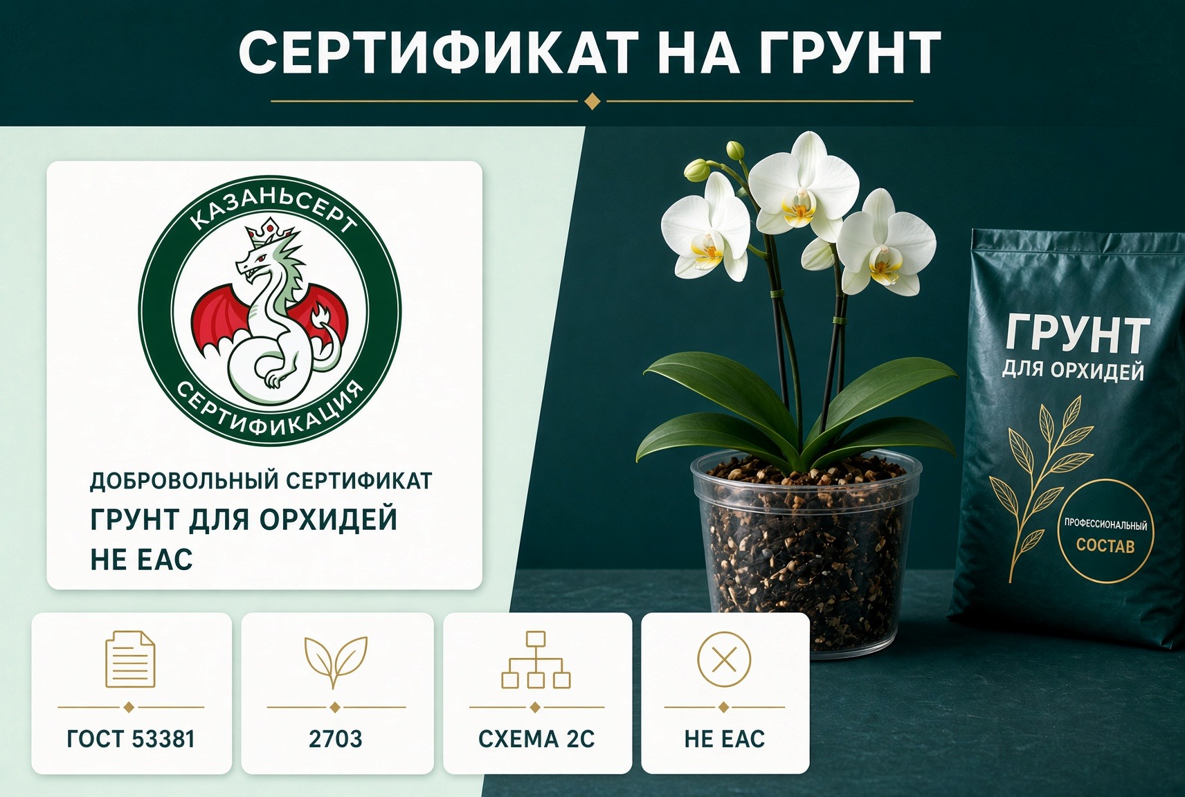 сертификат на грунт для орхидей ORHIDFLOWER