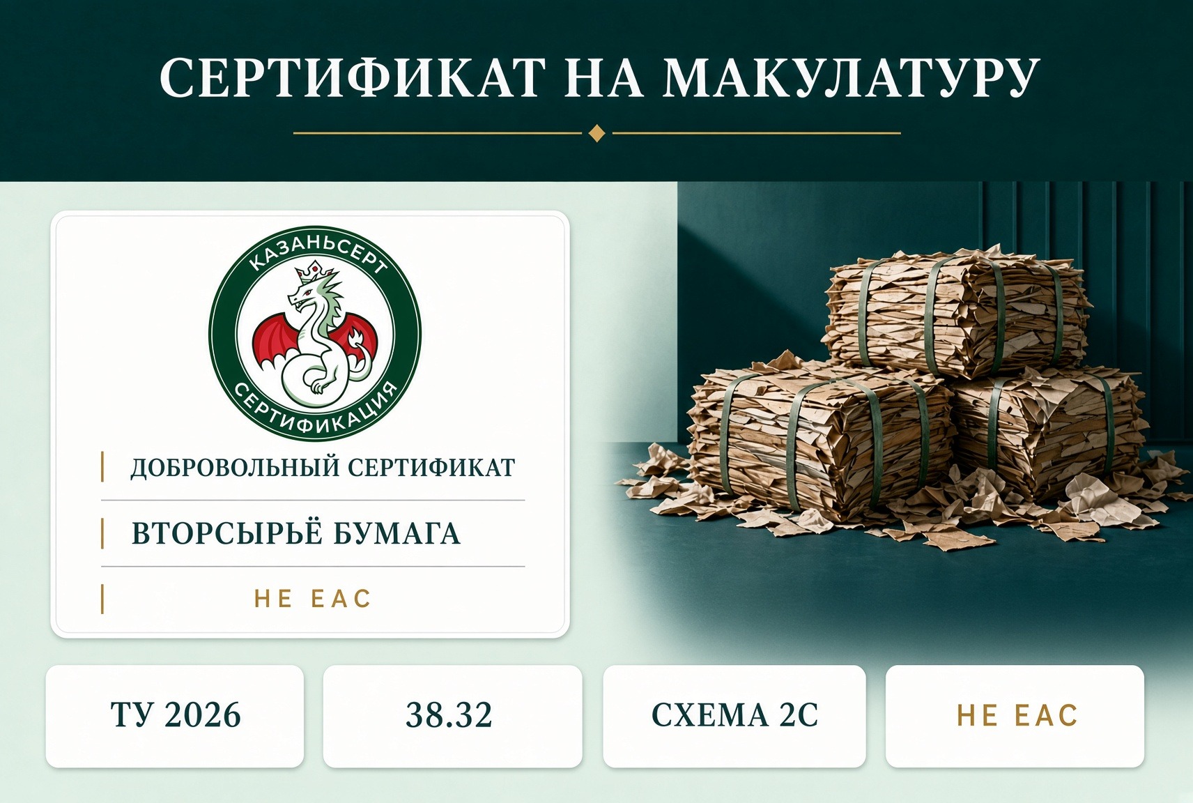 сертификат на макулатуру вторичное бумажное сырье