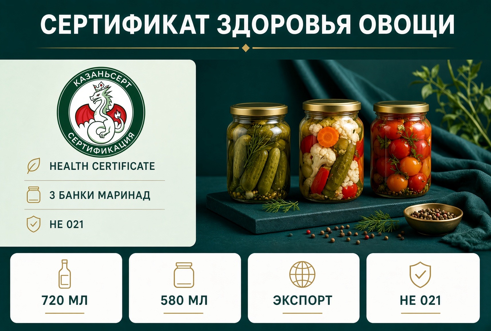 сертификат здоровья овощи маринованные банки