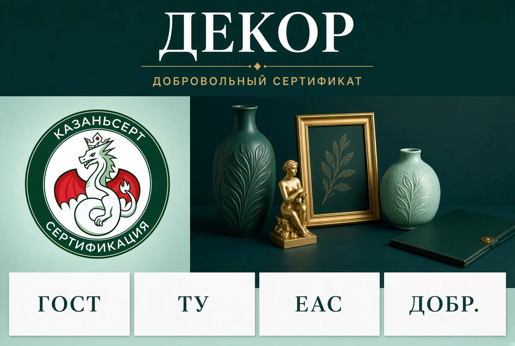 декоративные предметы интерьера добровольный сертификат