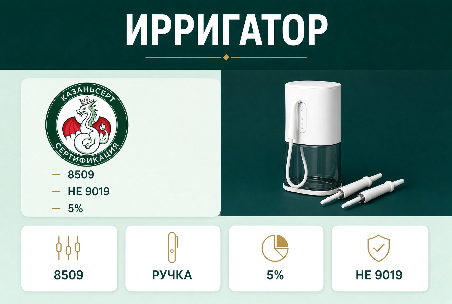 ирригатор полости рта и ручки код 8509