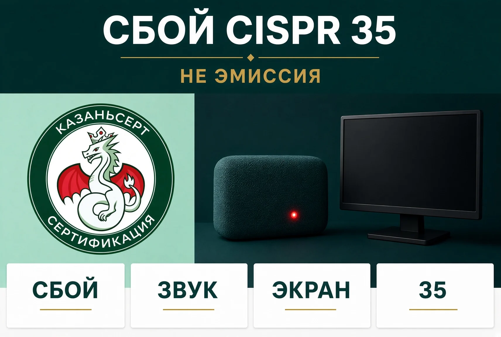 нарушения CISPR 35 сбой звука и экрана